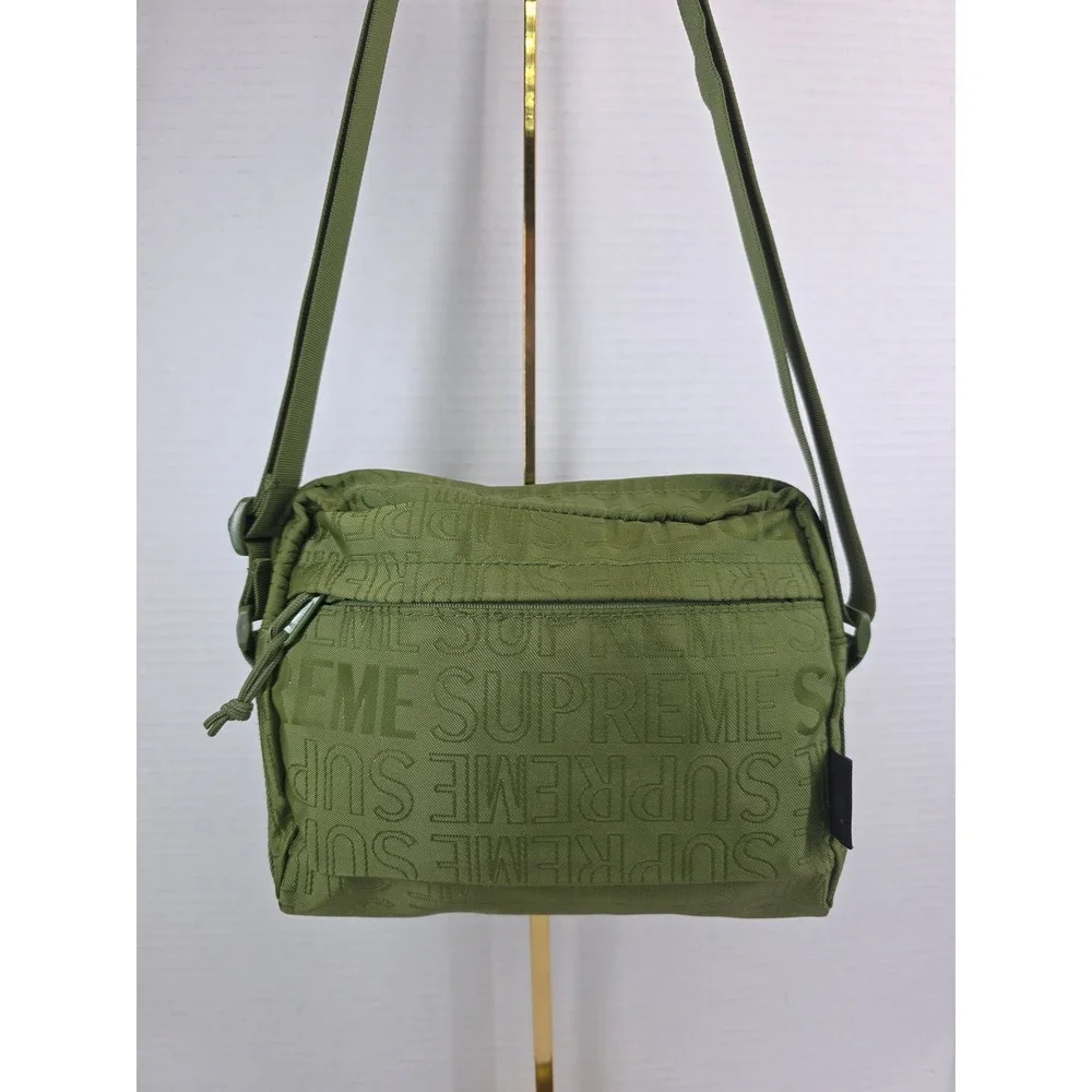 Supreme‎ Cordura Shoulder Bag Olive Green Embossed Logo Crossbody FW22
